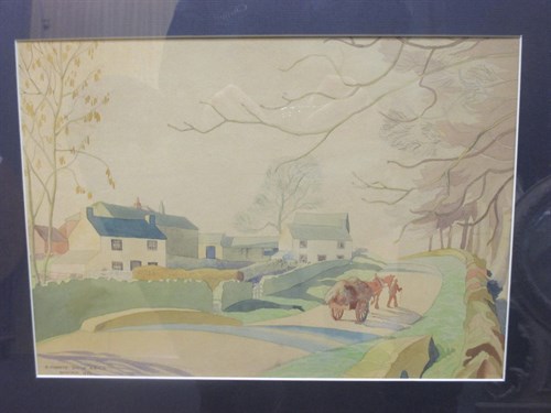 Lot 303 - C Marfitt Smith ARCA, Farm with haycart,...