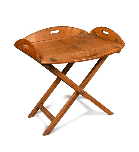 Lot 443 - A 19th century oak oval butler's tray on stand