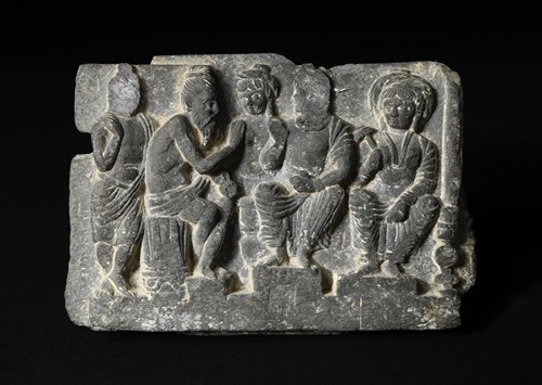 Lot 282 - A Gandharan carved stone relief panel, 2nd-3rd century AD