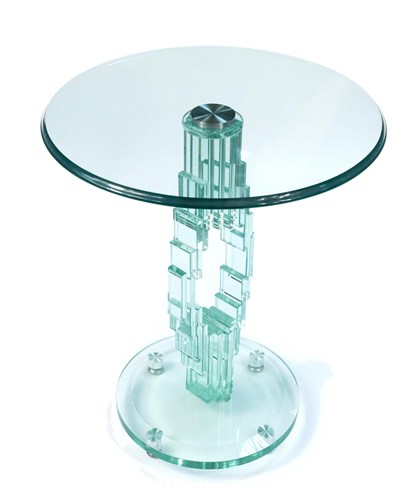 Lot 166 - A modern glass occasional table in the manner of Danny Lane