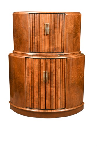Lot 115 - An Art Deco tambour fronted Sureline cocktail cabinet by George Serlin & Sons Ltd.