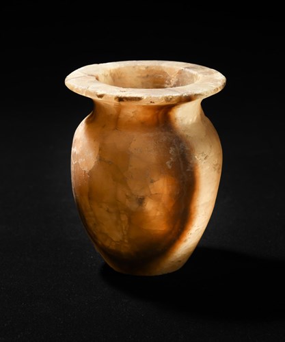 Lot 267 - An Egyptian alabaster jar, possibly Old Kingdom, circa 2600 BC