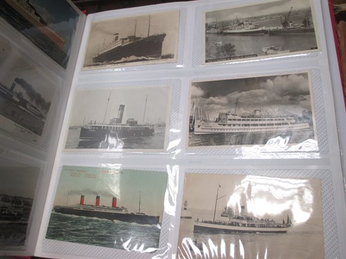 Lot 567 - An album of shipping postcards, and some...