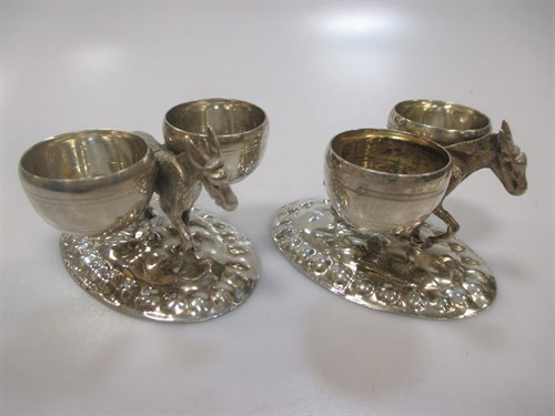 Lot 225 - A pair of Continental silver salts stamped 'HK...