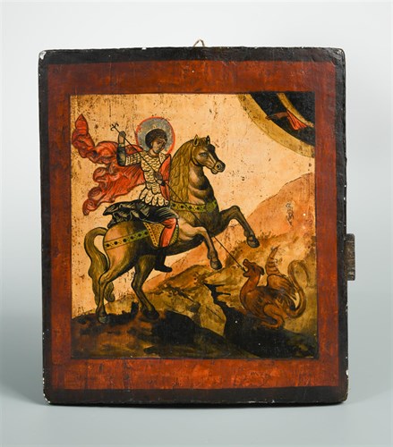 Lot 347 - A late 18th or early 19th century Orthodox painted icon