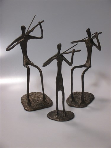 Lot 89 - Three bronzes of Musicians
