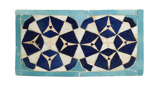 Lot 41 - An Islamic Persian mosaic rectangular tile