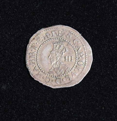 Lot 265 - A Charles I silver three pence coin, 1644