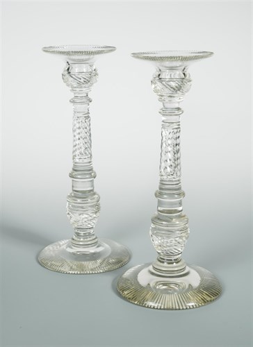 Lot 52 - A pair of early 19th century Anglo-Irish candlesticks