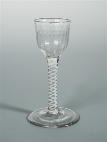 Lot 48 - A George III cordial glass, the spirally...