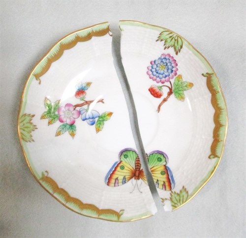 Lot 40 - A Herend porcelain Queen Victoria Fancies pattern coffee service for six