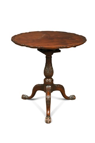 Lot 407 - A George III and later mahogany tripod table