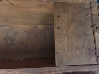 Lot 382 - A 15th century elm and iron bound boarded chest