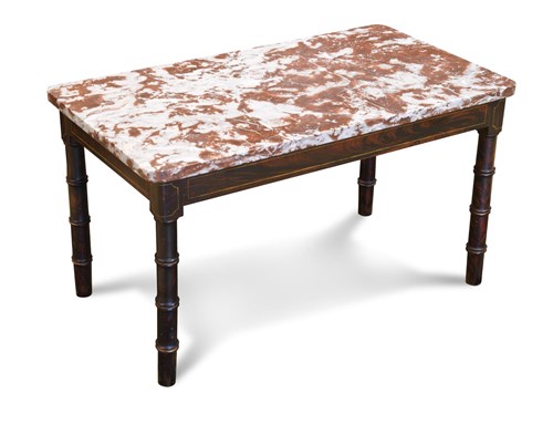 Lot 453 - A faux bamboo and marble occasional table