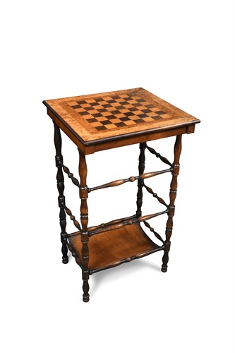 Lot 431 - A 19th century walnut chess top occasional table