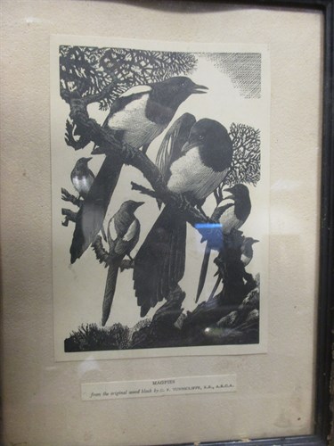 Lot 299 - Tunnicliffe, signed woodblock print, 16 x 11cm