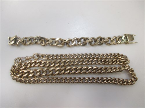 Lot 167 - A silver gilt graduated curb link chain 6.4ozt...