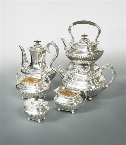Lot 74 - A Victorian silver 6 piece tea and coffee set