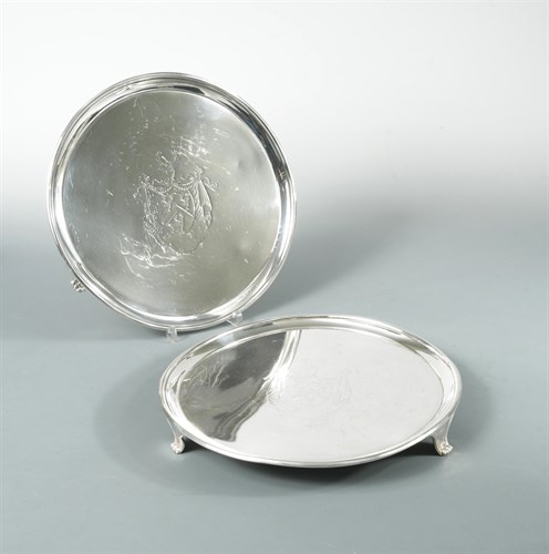 Lot 48 - A pair of George III silver salvers