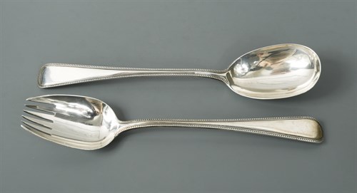 Lot 78 - A pair of Victorian silver salad servers