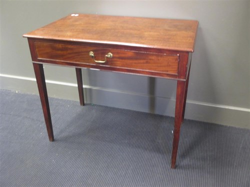 Lot 277 - A George III mahogany side table, fitted...
