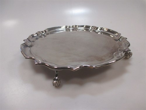 Lot 224 - A modern silver 'chippendale' style waiter,...