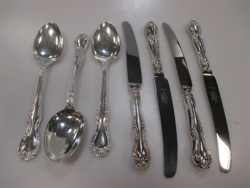 Lot 218 - A 68 piece set of silver plated cutlery and...