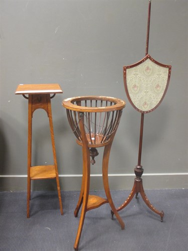 Lot 446 - An Edwardian mahogany and floral painted...