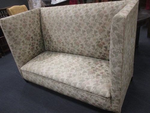 Lot 393 - A late Victorian hall sofa raised on tapered...