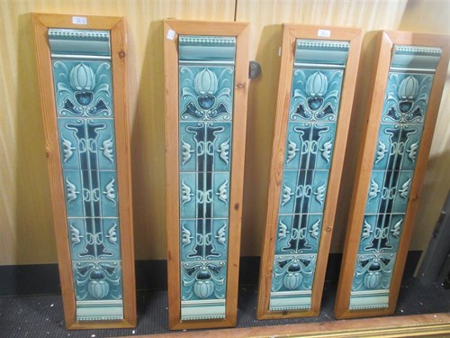 Lot 108 - Four framed set of tiles