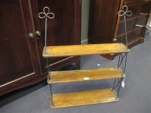 Lot 428 - A Regency hanging wirework and painted three...