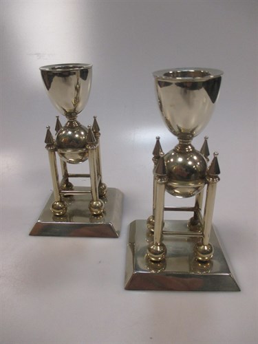 Lot 237 - Horace Woodwood & Co, a pair of Gothic revival...