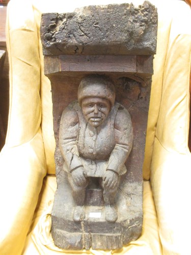 Lot 464 - A carved elephant stool together with a carved...