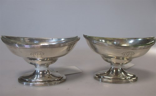 Lot 200 - A pair of 18th century Georgian silver salts...