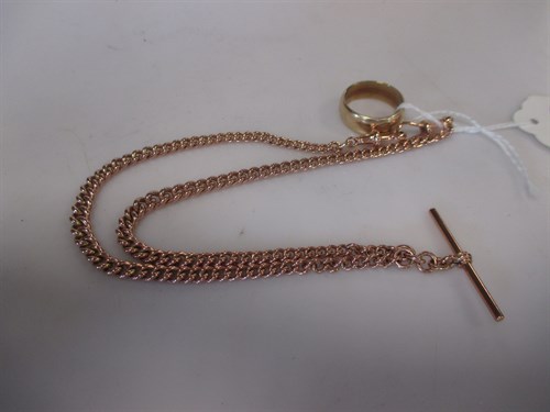 Lot 189 - A 9ct gold watch chain together with a 9ct...