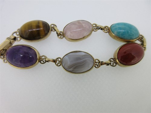 Lot 299 - A bracelet set with six different hardstones