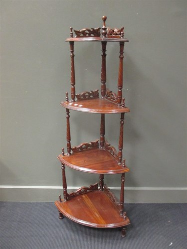 Lot 535 - A Victorian style corner whatnot 146cm high
