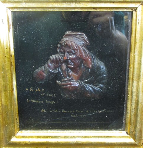 Lot 150 - Two 18th century wax portraits, titled 'Give...