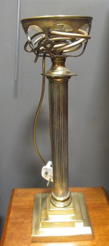 Lot 439 - A brass corinthian column table lamp, 48cm
