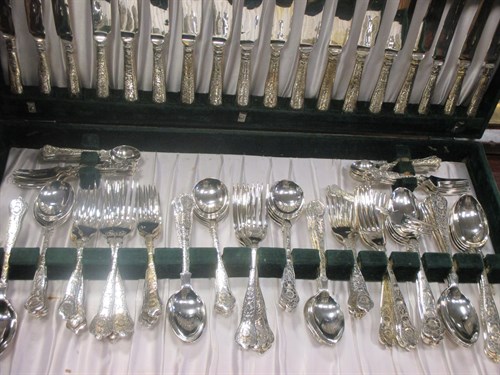 Lot 249 - A service of silver plated flatware for twelve,...