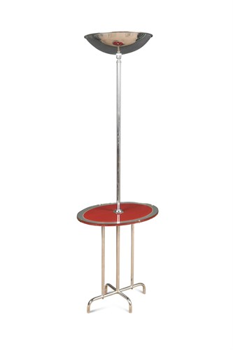 Lot 80 - A mid-20th century chrome lamp table, the...