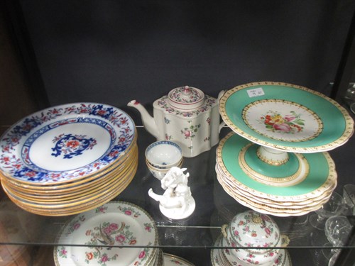 Lot 71 - A Newhall teapot and cover, a Copeland Spode...