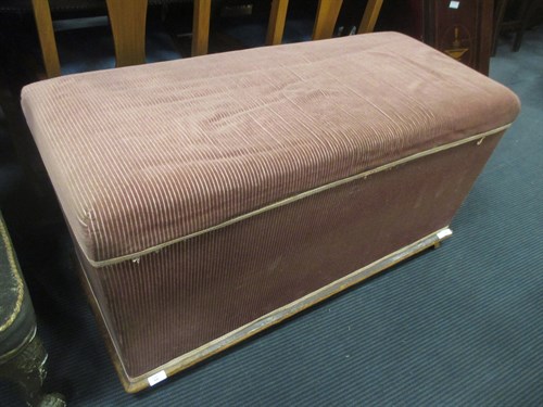 Lot 508 - An Edwardian plum upholstered ottoman, 54 x...
