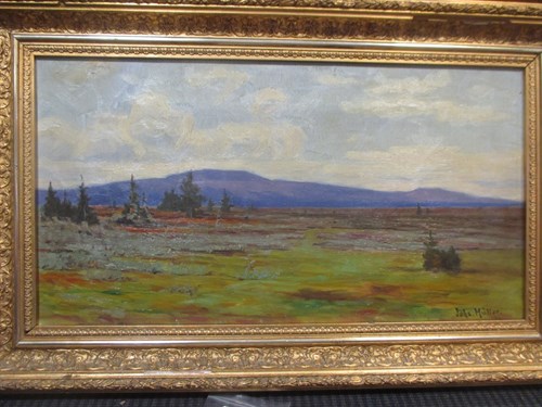 Lot 292 - J Müller (20th Century), Swiss landscape,...