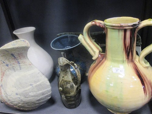 Lot 57 - A collection of studio ceramics to include a...