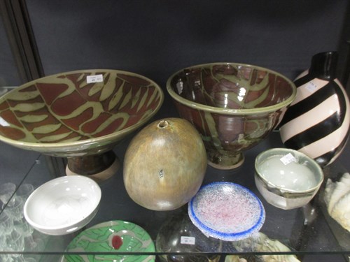 Lot 68 - A collection of studio ceramics to include...