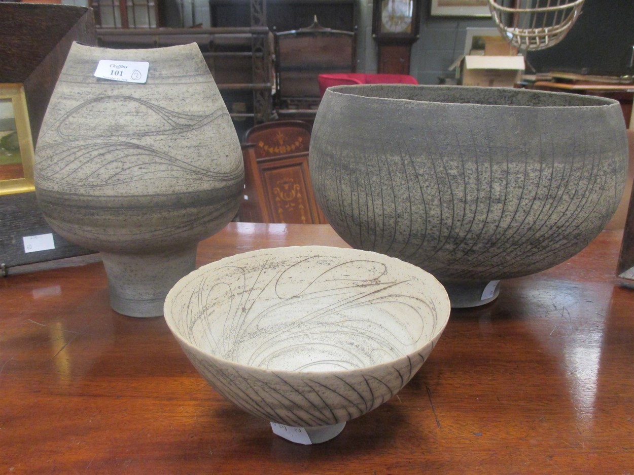 Lot 101 - Three items of Studio pottery by Bernard Charles