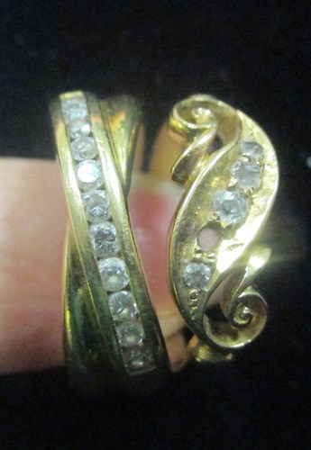 Lot 155 - Two 18ct gold diamond set rings 7.5g gross (2)