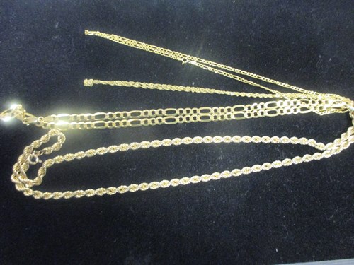 Lot 153 - Four 9ct gold chains 26.6g gross (4)