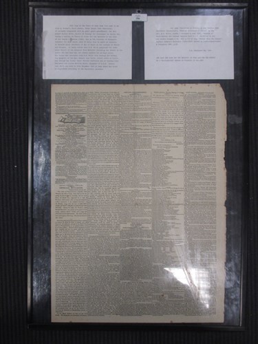 Lot 386 - A mounted extract from the Times, November...